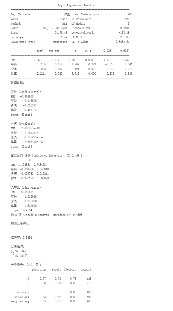 数据分析-二元Log-输出