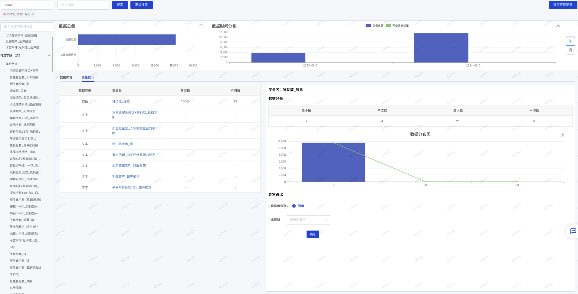 数据概览-变量统计