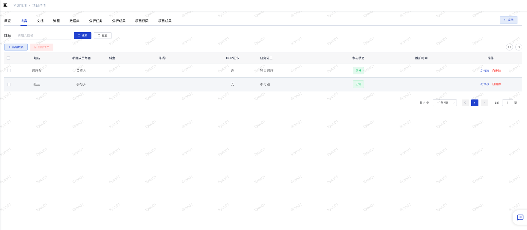 项目管理-成员