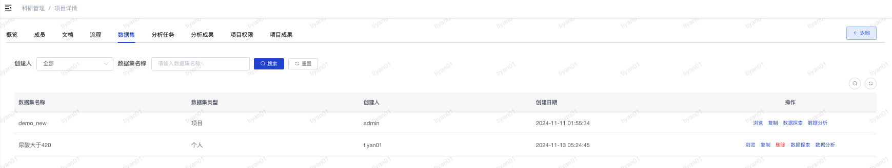 项目管理-数据集